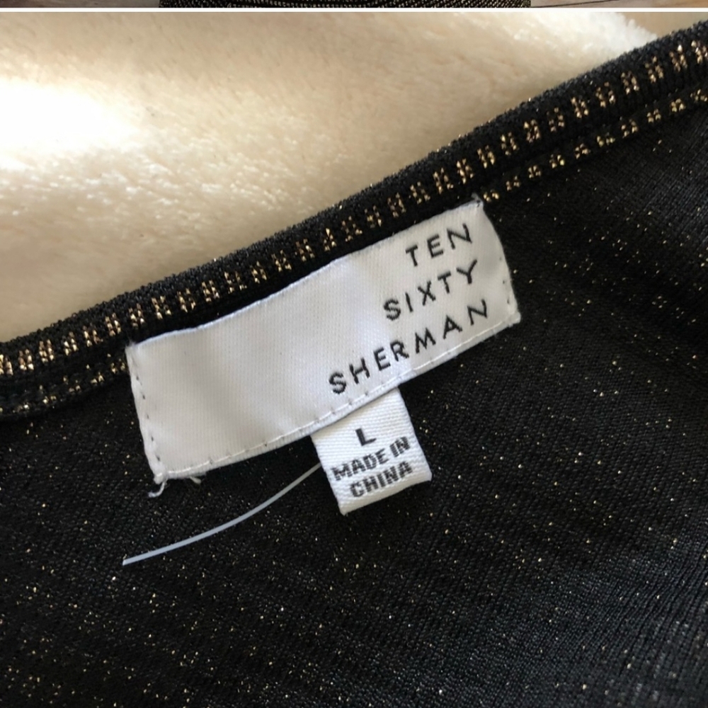 Ten Sixty Sherman Gold and Black Wrap Dress Size Large - Picture 5 of 5